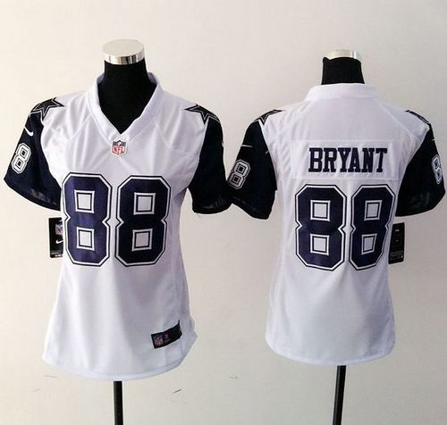  Cowboys #88 Dez Bryant White Women's Stitched NFL Elite Rush Jersey