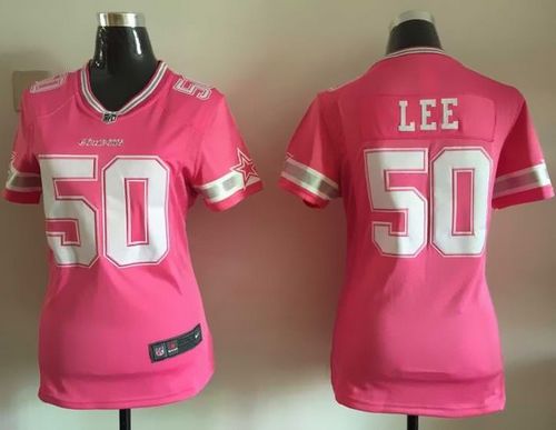  Cowboys #50 Sean Lee Pink Women's Stitched NFL Elite Bubble Gum Jersey