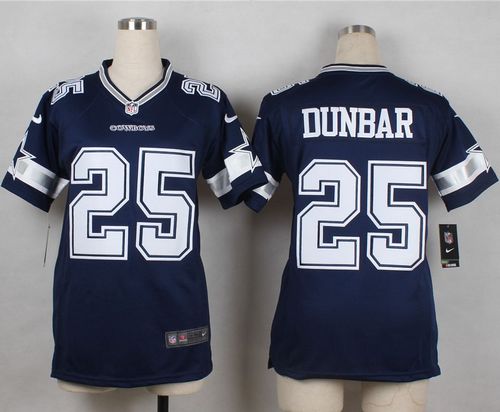  Cowboys #25 Lance Dunbar Navy Blue Team Color Women's Stitched NFL Elite Jersey