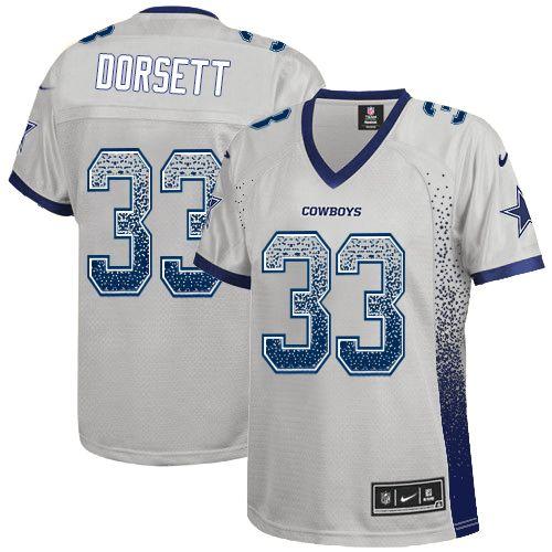  Cowboys #33 Tony Dorsett Grey Women's Stitched NFL Elite Drift Fashion Jersey