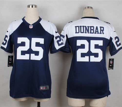  Cowboys #25 Lance Dunbar Navy Blue Thanksgiving Throwback Women's Stitched NFL Elite Jersey