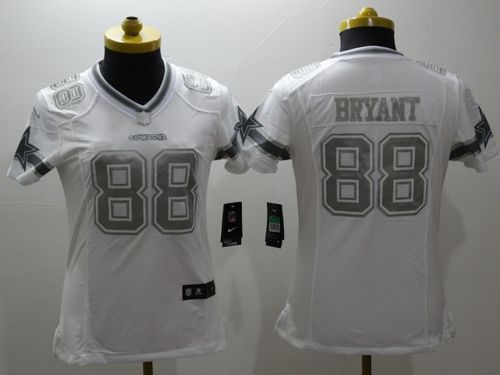  Cowboys #88 Dez Bryant White Women's Stitched NFL Limited Platinum Jersey