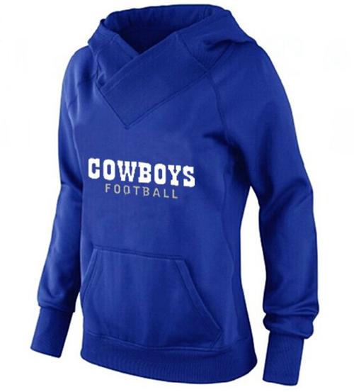 Women's Dallas Cowboys Logo Pullover Hoodie Blue