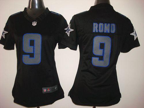  Cowboys #9 Tony Romo Black Impact Women's Stitched NFL Limited Jersey