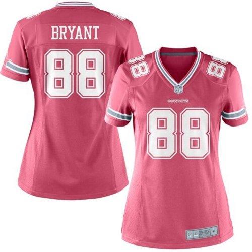  Cowboys #88 Dez Bryant Pink Women's Stitched NFL Elite Jersey