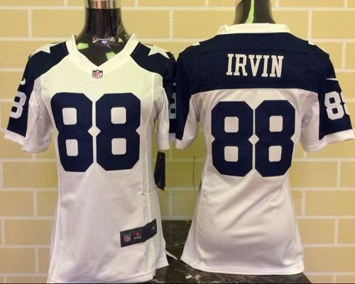  Cowboys #88 Michael Irvin White Thanksgiving Throwback Women's Stitched NFL Elite Jersey