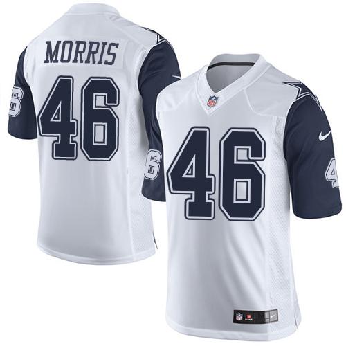  Cowboys #46 Alfred Morris White Women's Stitched NFL Elite Rush Jersey