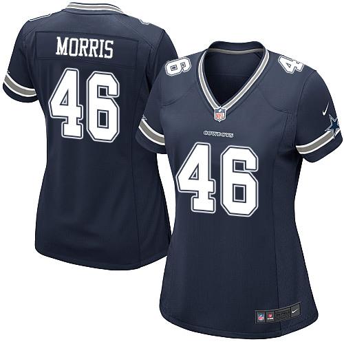  Cowboys #46 Alfred Morris Navy Blue Team Color Women's Stitched NFL Elite Jersey