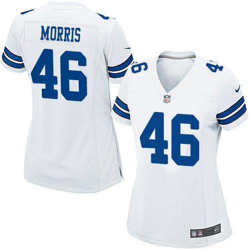  Cowboys #46 Alfred Morris White Women's Stitched NFL Elite Jersey