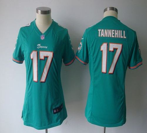  Dolphins #17 Ryan Tannehill Aqua Green Team Color Women's NFL Game Jersey