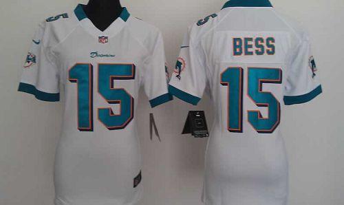  Dolphins #15 Davone Bess White Women's Stitched NFL Elite Jersey