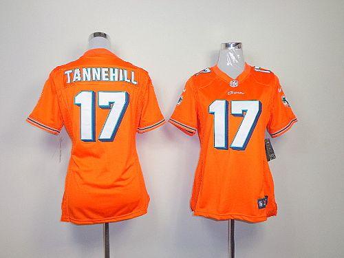  Dolphins #17 Ryan Tannehill Orange Alternate Women's Stitched NFL Elite Jersey