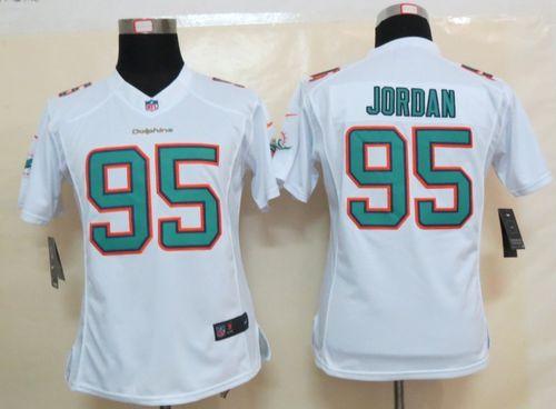  Dolphins #95 Dion Jordan White Women's Stitched NFL Limited Jersey
