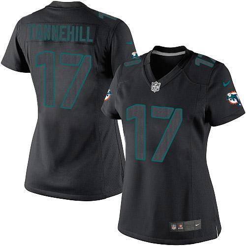  Dolphins #17 Ryan Tannehill Black Impact Women's Stitched NFL Limited Jersey