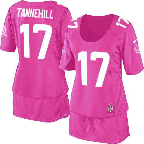  Dolphins #17 Ryan Tannehill Pink Women's Breast Cancer Awareness Stitched NFL Elite Jersey