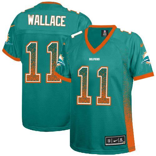  Dolphins #11 Mike Wallace Aqua Green Team Color Women's Stitched NFL Elite Drift Fashion Jersey