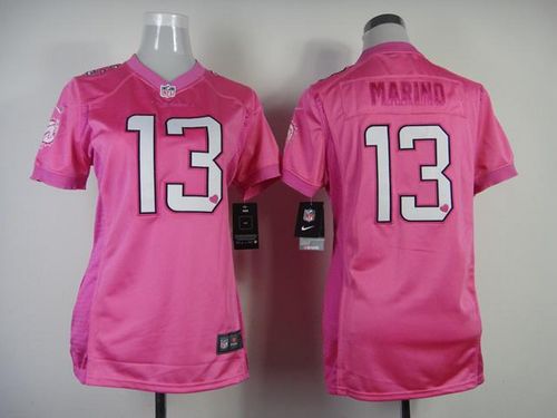  Dolphins #13 Dan Marino Pink Women's Be Luv'd Stitched NFL New Elite Jersey