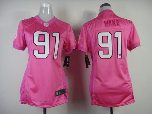  Dolphins #91 Cameron Wake Pink Women's Be Luv'd Stitched NFL New Elite Jersey