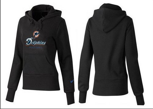 Women's Miami Dolphins Authentic Logo Pullover Hoodie Black