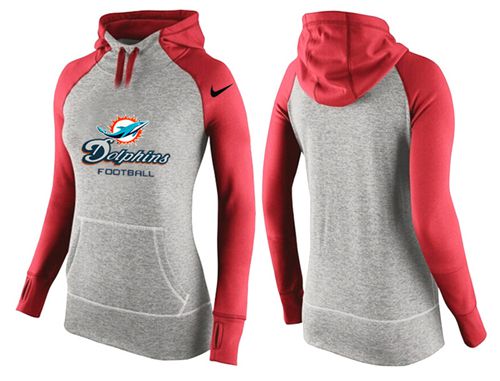 Women's  Miami Dolphins Performance Hoodie Grey & Red