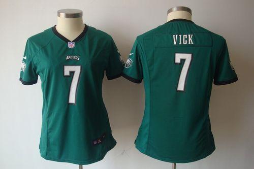  Eagles #7 Michael Vick Midnight Green Team Color Women's NFL Game Jersey