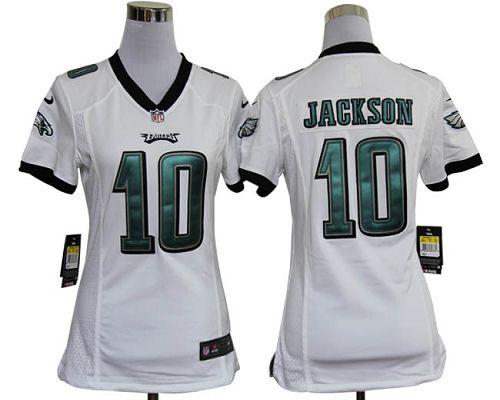  Eagles #10 DeSean Jackson White Women's Stitched NFL Elite Jersey