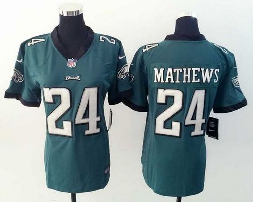  Eagles #24 Ryan Mathews Midnight Green Team Color Women's Stitched NFL New Elite Jersey