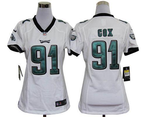  Eagles #91 Fletcher Cox White Women's Stitched NFL Elite Jersey