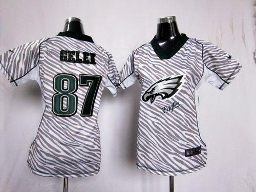  Eagles #87 Brent Celek Zebra Women's Stitched NFL Elite Jersey