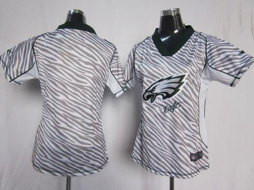  Eagles Blank Zebra Women's Stitched NFL Elite Jersey