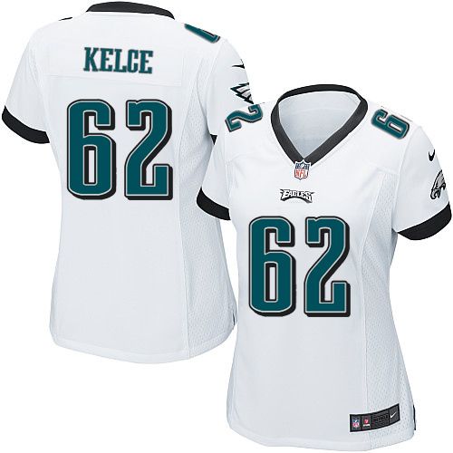  Eagles #62 Jason Kelce White Women's Stitched NFL New Elite Jersey