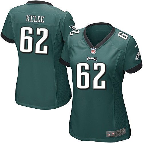  Eagles #62 Jason Kelce Midnight Green Team Color Women's Stitched NFL New Elite Jersey