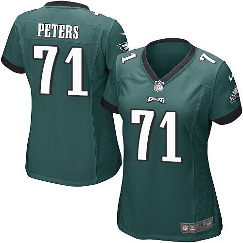 Eagles #71 Jason Peters Midnight Green Team Color Women's Stitched NFL New Elite Jersey