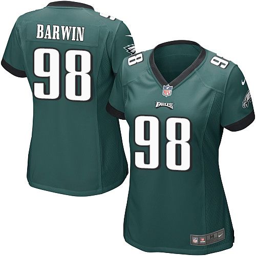  Eagles #98 Connor Barwin Midnight Green Team Color Women's Stitched NFL New Elite Jersey
