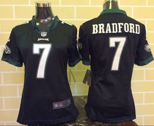  Eagles #7 Sam Bradford Black Alternate Women's Stitched NFL New Elite Jersey