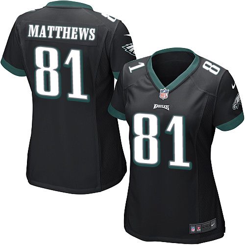  Eagles #81 Jordan Matthews Black Alternate Women's Stitched NFL New Elite Jersey
