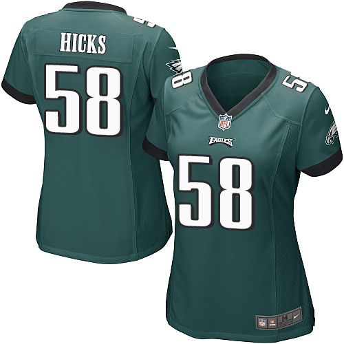  Eagles #58 Jordan Hicks Midnight Green Team Color Women's Stitched NFL New Elite Jersey