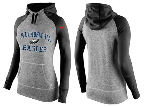 Women's  Philadelphia Eagles Performance Hoodie Grey & Black_2