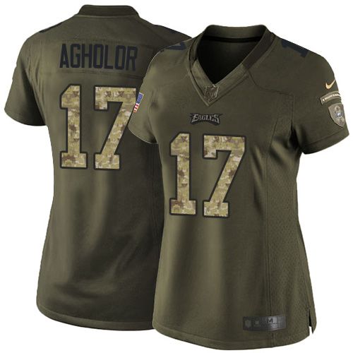  Eagles #17 Nelson Agholor Green Women's Stitched NFL Limited Salute to Service Jersey