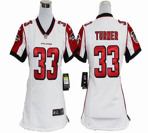  Falcons #33 Michael Turner White Women's Stitched NFL Elite Jersey