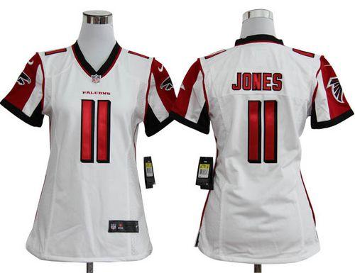  Falcons #11 Julio Jones White Women's Stitched NFL Elite Jersey