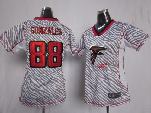  Falcons #88 Tony Gonzalez Zebra Women's Stitched NFL Elite Jersey