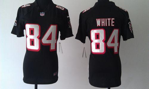  Falcons #84 Roddy White Black Alternate Women's Stitched NFL Elite Jersey