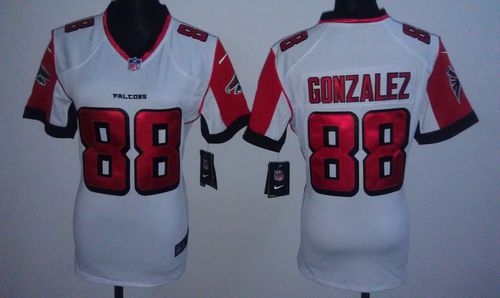  Falcons #88 Tony Gonzalez White Women's Stitched NFL Elite Jersey