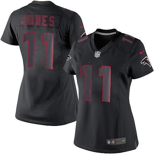  Falcons #11 Julio Jones Black Impact Women's Stitched NFL Limited Jersey