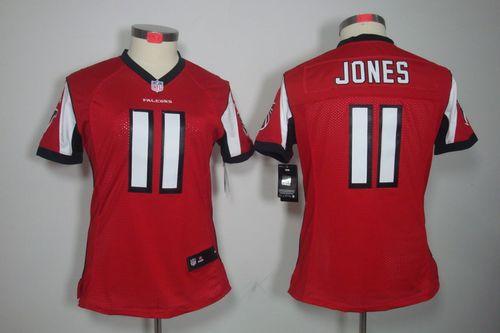  Falcons #11 Julio Jones Red Team Color Women's Stitched NFL Limited Jersey