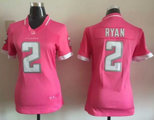 Real Nike Falcons #2 Matt Ryan Pink Women's Stitched NFL Elite ...