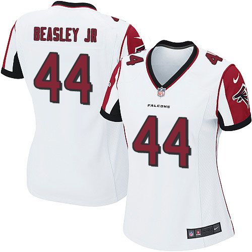  Falcons #44 Vic Beasley Jr White Women's Stitched NFL Elite Jersey