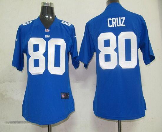  Giants #80 Victor Cruz Royal Blue Team Color Women's Stitched NFL Elite Jersey