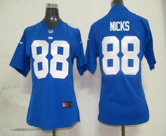  Giants #88 Hakeem Nicks Royal Blue Team Color Women's Stitched NFL Elite Jersey